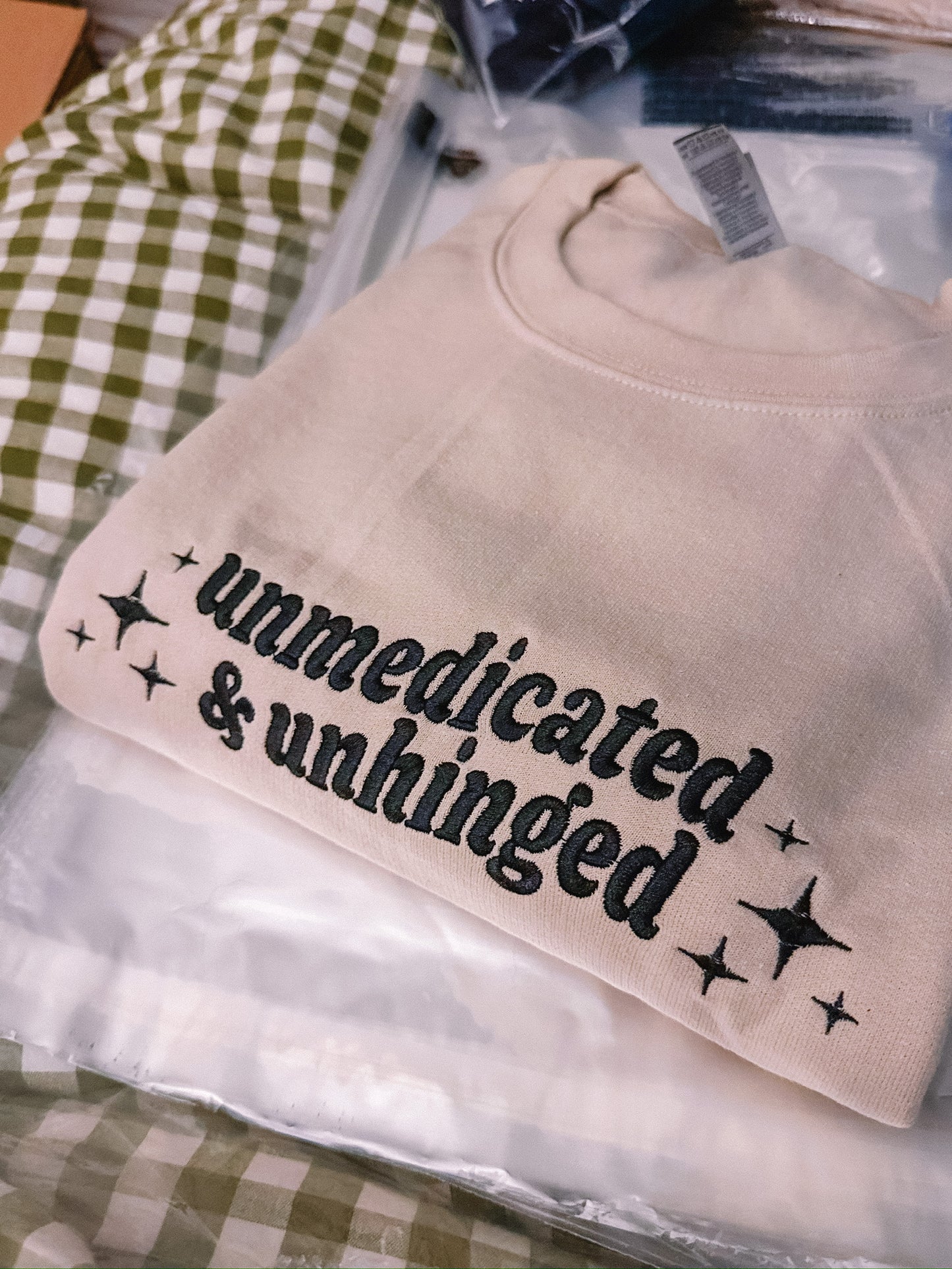 Unmedicated & Unhinged crewneck sweatshirt