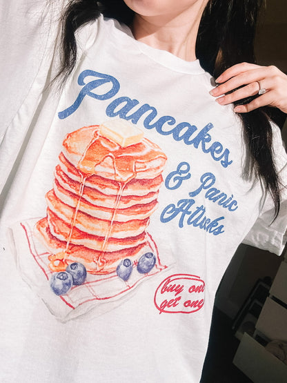 Pancakes & Panic Attacks printed tee