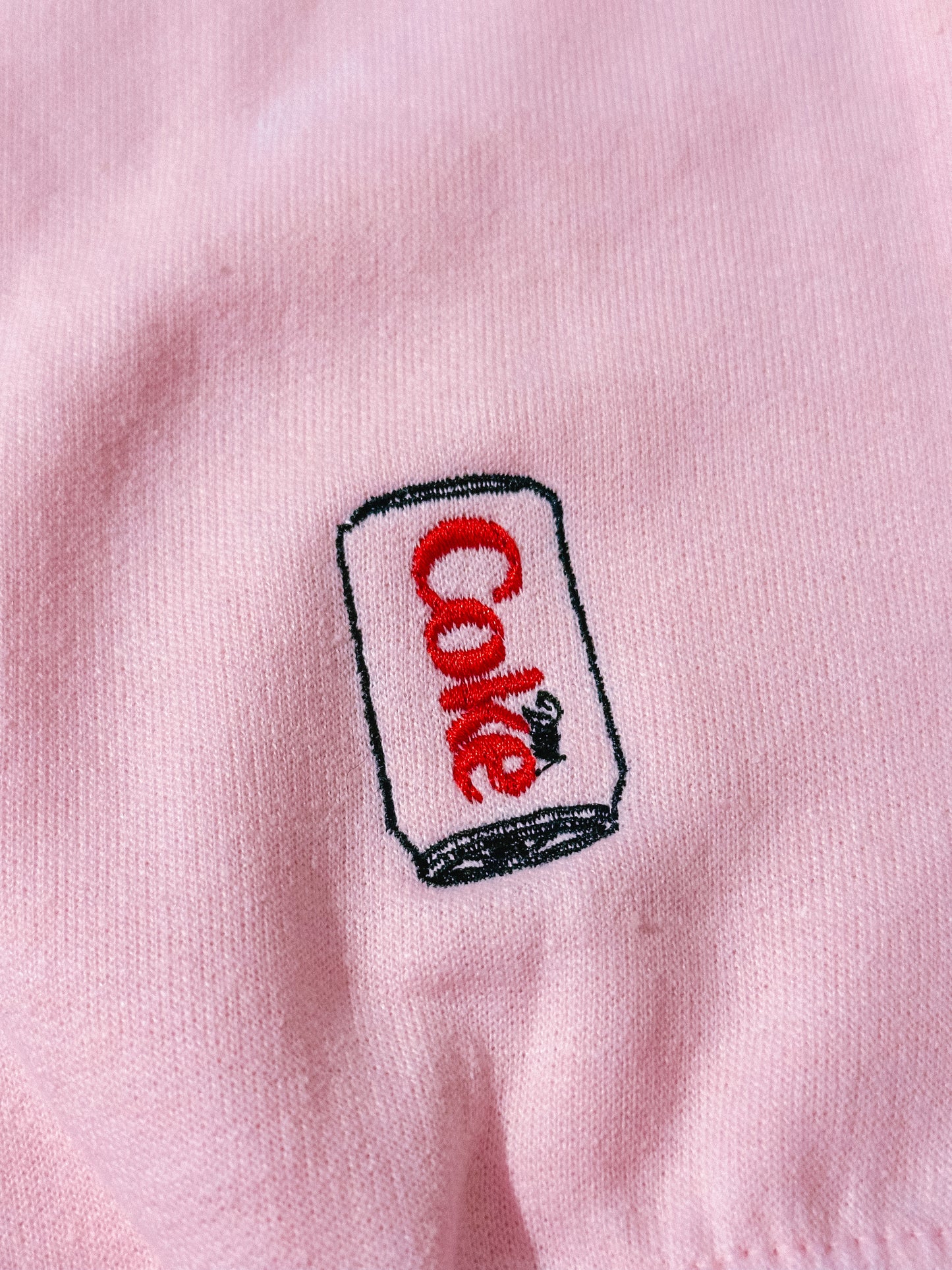 I Need A Diet Coke embroidered crewneck sweatshirt with sleeve detail