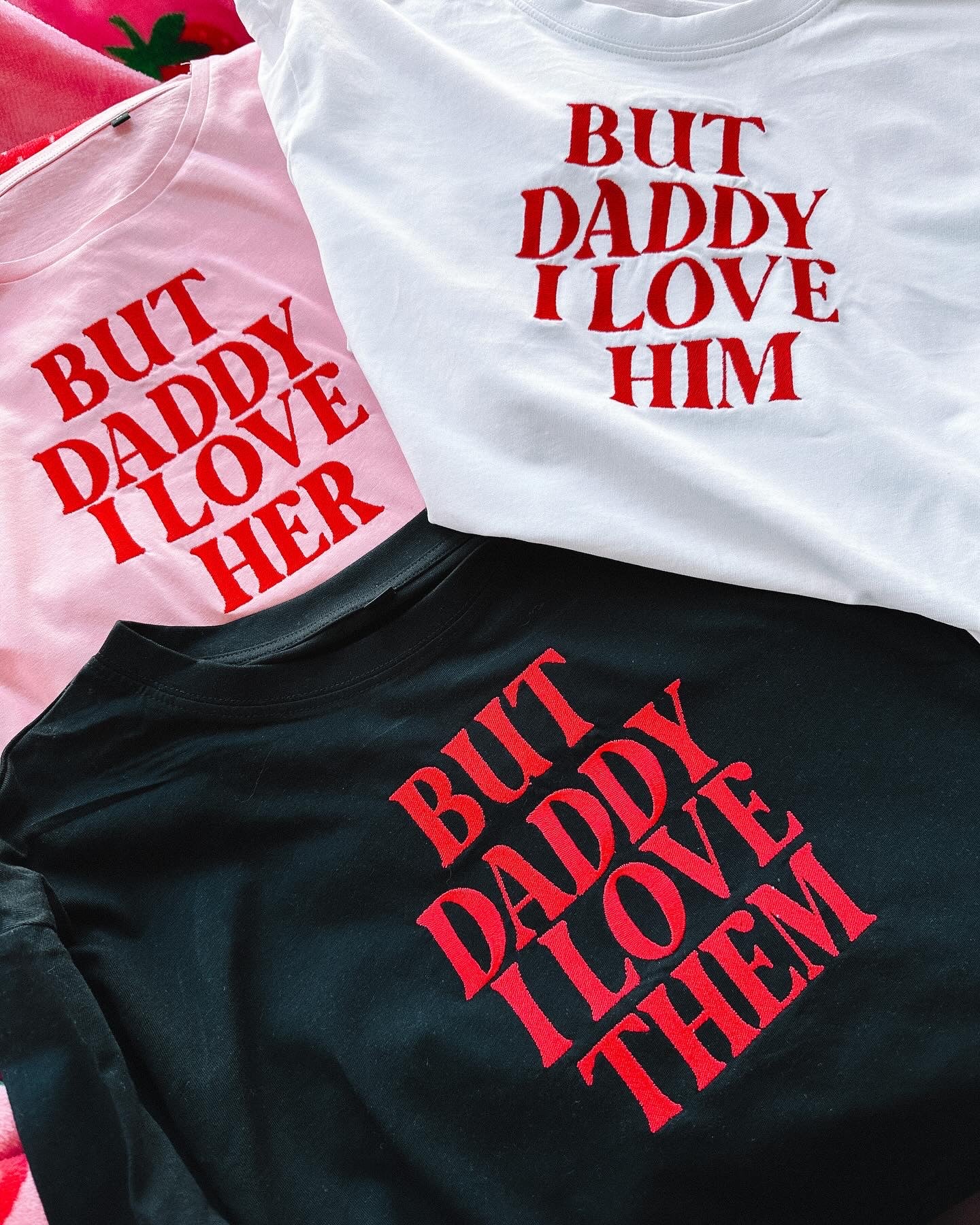 But Daddy I Love Him/Her/Them embroidered cropped tee