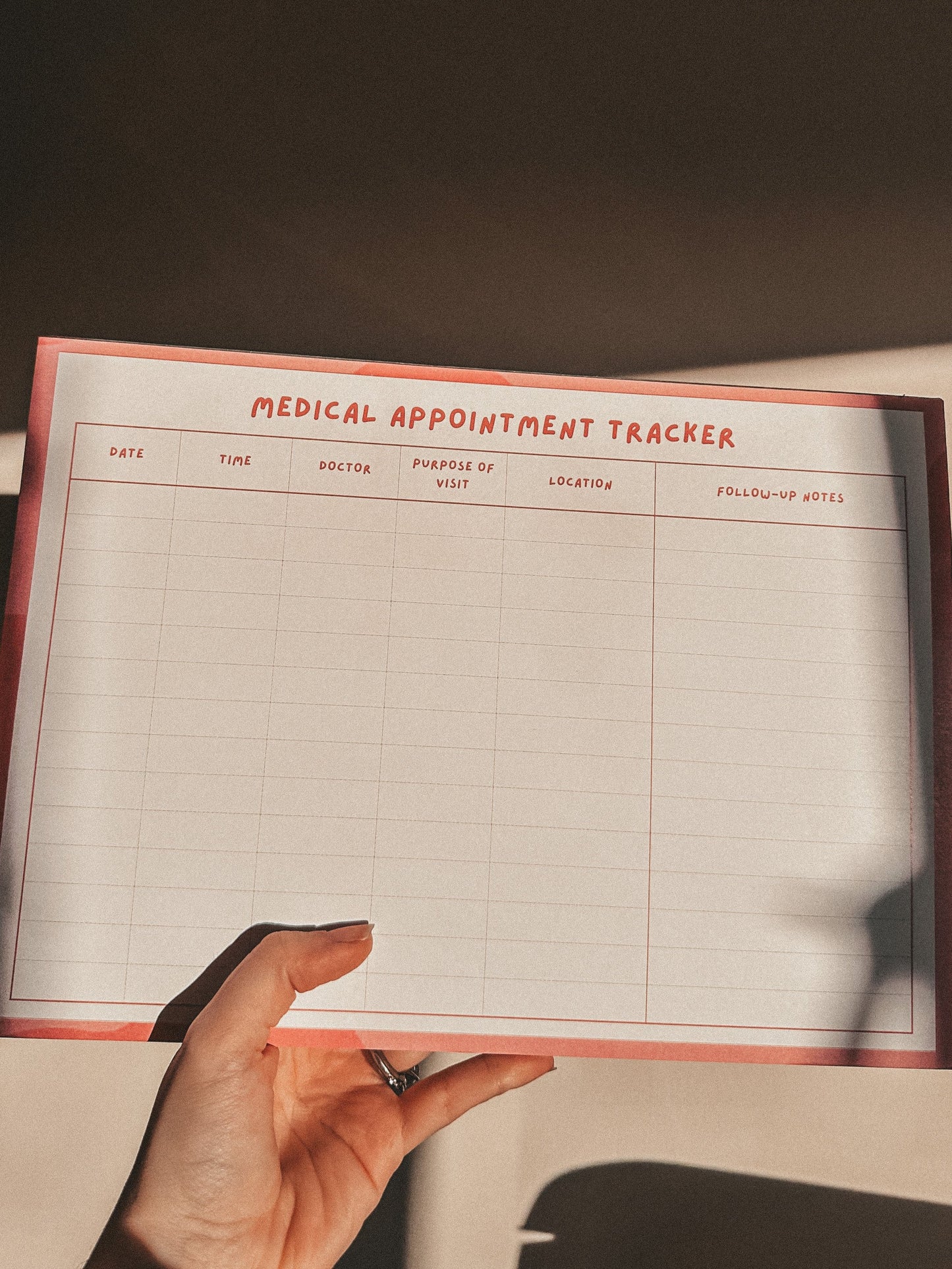 Medical Appointment Tracker Desk Pad