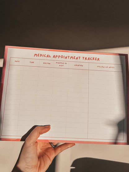 Medical Appointment Tracker Desk Pad