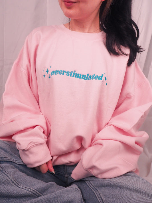 Overstimulated embroidered crewneck sweatshirt