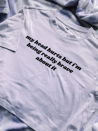 My Head Hurts printed cropped oversized tee