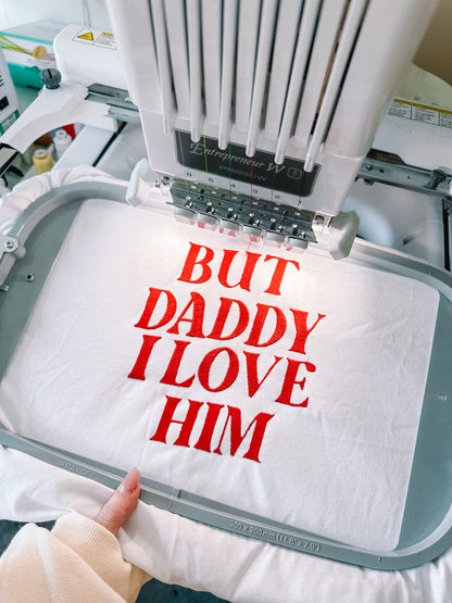 But Daddy I Love Him/Her/Them embroidered cropped tee