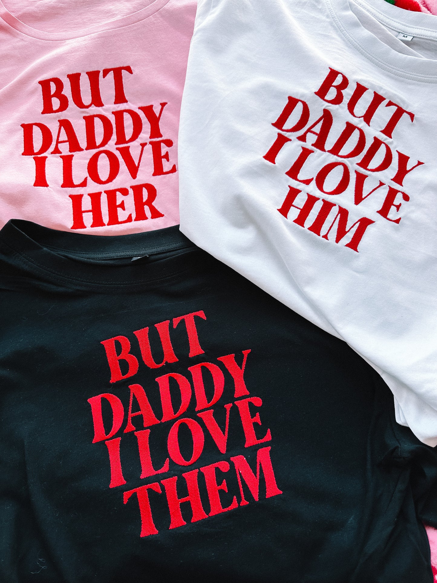 But Daddy I Love Him/Her/Them embroidered cropped tee