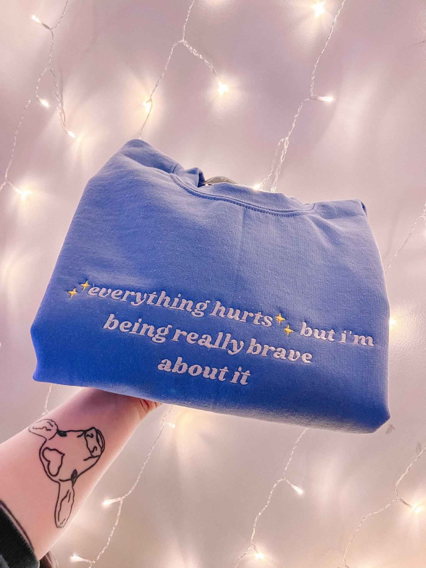 Premium ✨Everything Hurts✨ but I'm being really brave about it crewneck sweatshirt